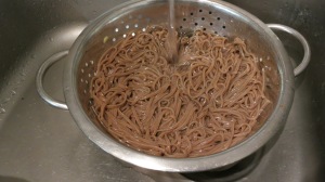 Crashed cooled soba noodles